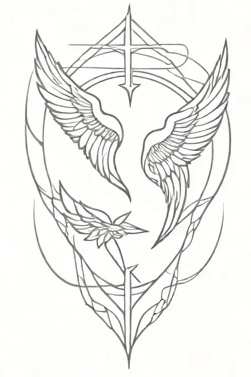 Wings With Gemini Symbol Combined