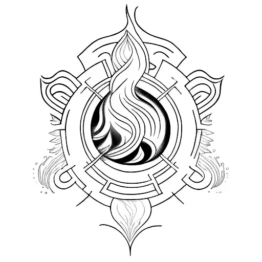 Fire And Water Symbols Combined
