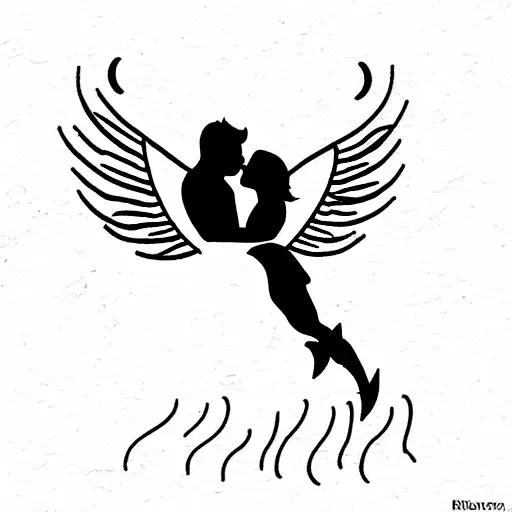 Angel Love Kissing Rain