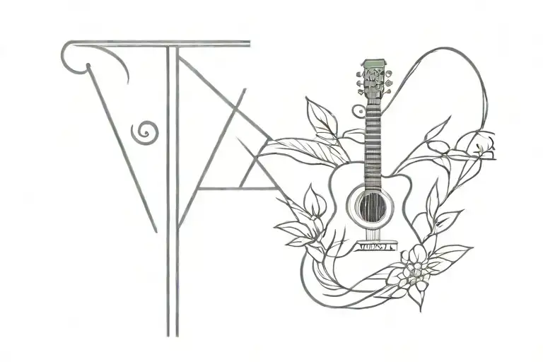 Guitar Plant Letter T