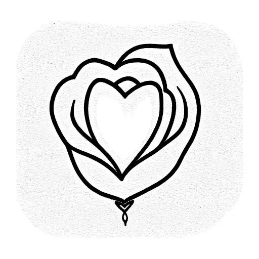 Rose With A Opal Heart Stone