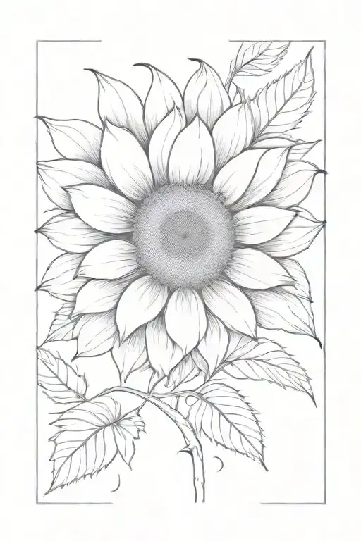 Sunflower In Shape Of Love Heart