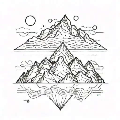 A Minimalist Geometric Mountain Range