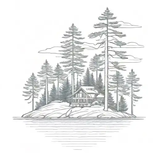 Island With Pine Trees