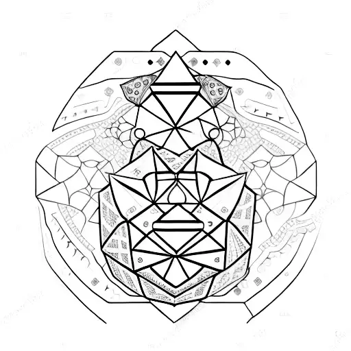 A Tattoo Of A Casino Chip With A Geometric Pattern Inspired By Physics Equations