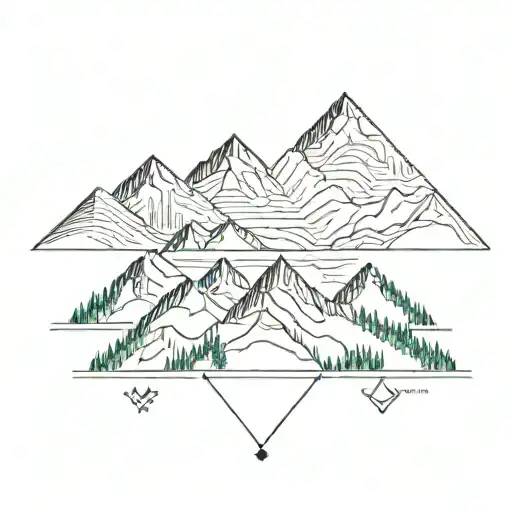 A Minimalist Geometric Mountain Range
