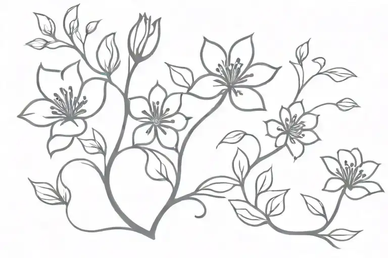 3 Flowers Representing Family Tree