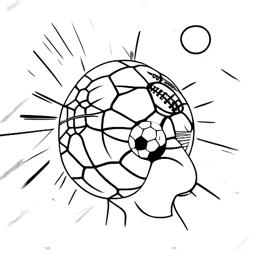 A Football Breaking Through The Barriers Of Reality