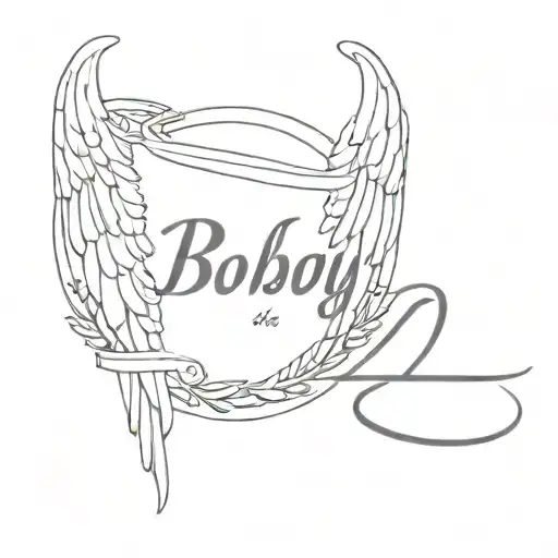 Angel Wings And Halo With The Name Bobby In The Middle