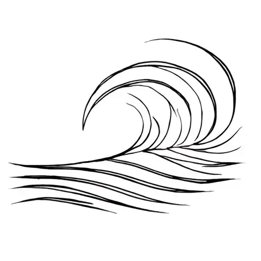 Water Waves Single Line Drawing