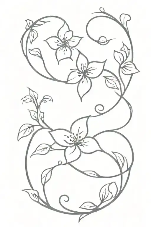 Flower Vine Thin Long