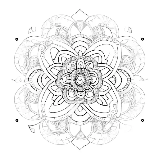 A Minimalist Tattoo Of A Camera Lens With Intricate Floral Patterns Inside