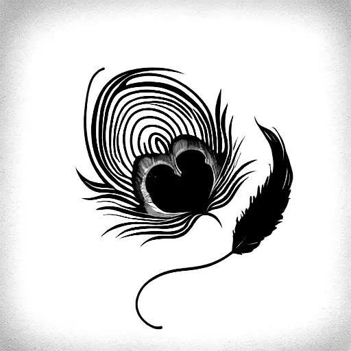 Peacock Feather With Heart Rate And Om Sign