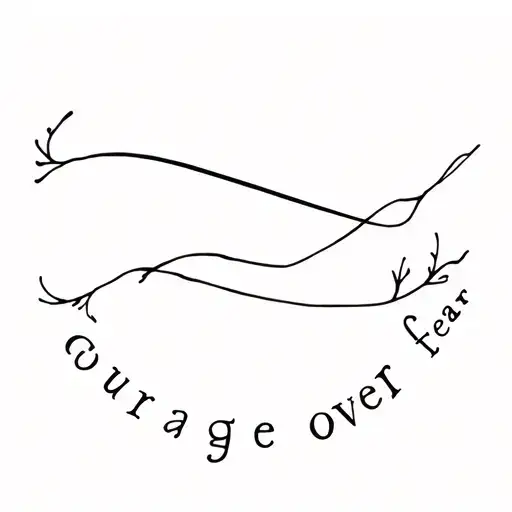 Fine Line Tattoo Courage Over Fear