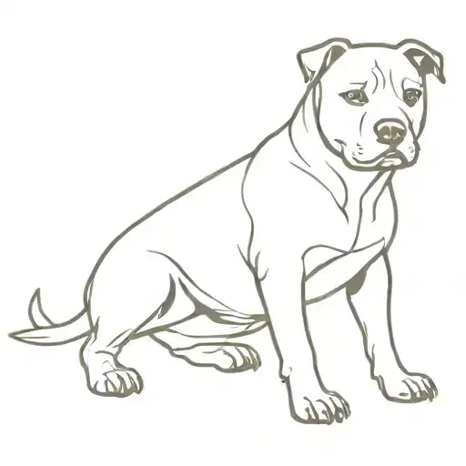 A Minimalist Silhouette Of A Staffordshire Bull Terrier