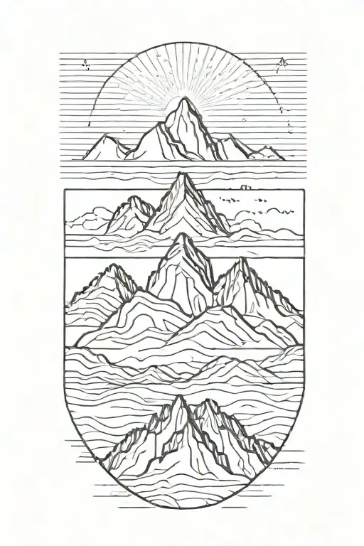 A Minimalist Geometric Mountain Range