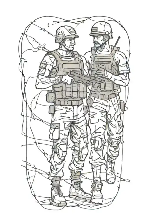 Grunge Collage Of A Soldier And A Boxer