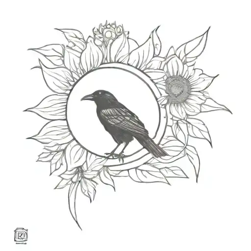 Crow And Sunflower