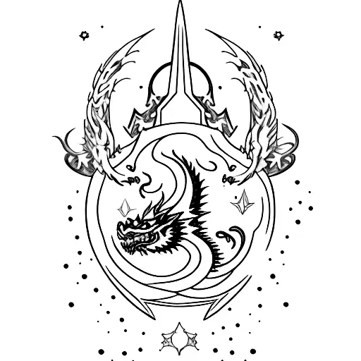 Noblesse Oblige Shown With Stars And Dragon With Text