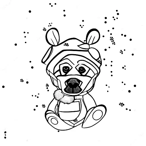 A Dog Wearing A Teddy Bear Costume