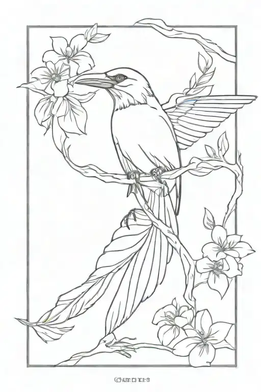 Crow Holding Flower In Beak