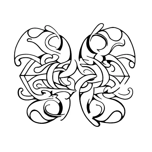 Thick Dark Solid Black Single Line Norse Trible Necklace From Collar Bones Down Sternum