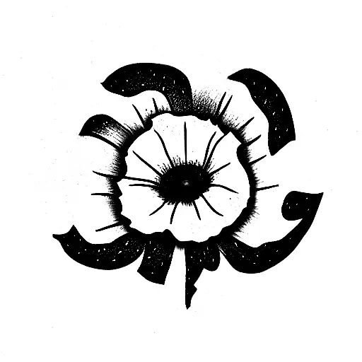 Poppy Flower With Roman Numerals