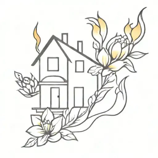 House On Fire And Flowers