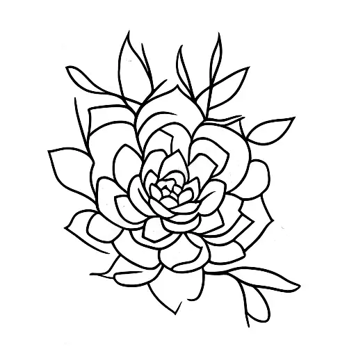 A Minimalist Tattoo Of A Succulent Plant With Tiny Cherry Fruits Growing On It