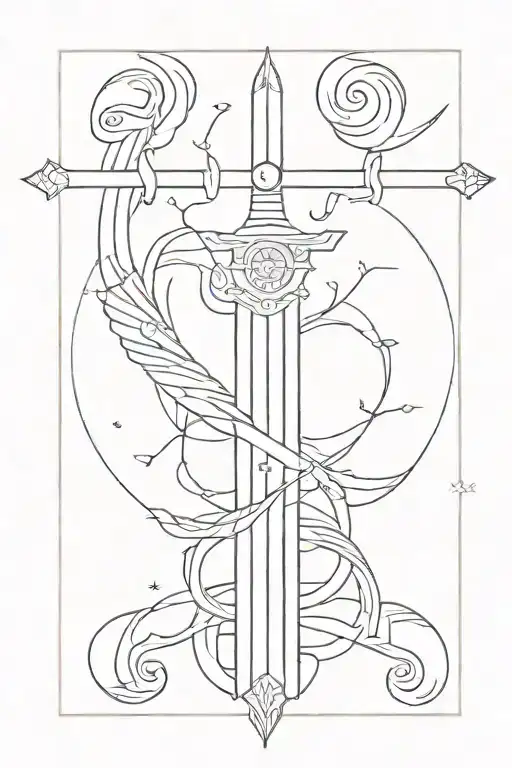 Sword With Libra Zodiac Sign