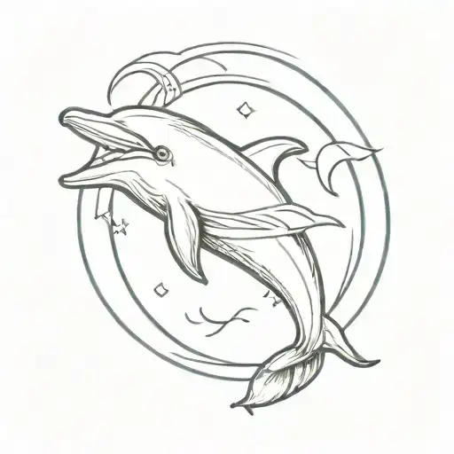 Dolphin With Halo Symbolizing Your Love