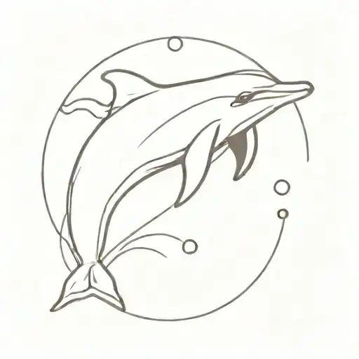 Dolphin Wearing A Halo With Date In Middle Asteroid Belts