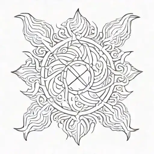 A Good And Evil Picture Logo Incorporating 678 Gz