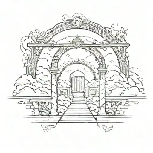 Heaven's Gates Above A Road To Hell Picture Logo Incorporating 678 Gz