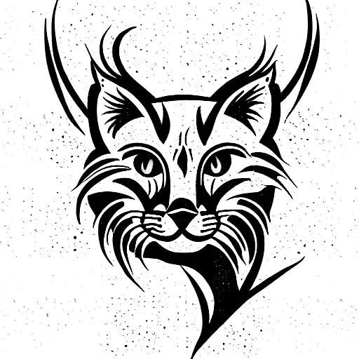 Full Lynx Body With Floral Background