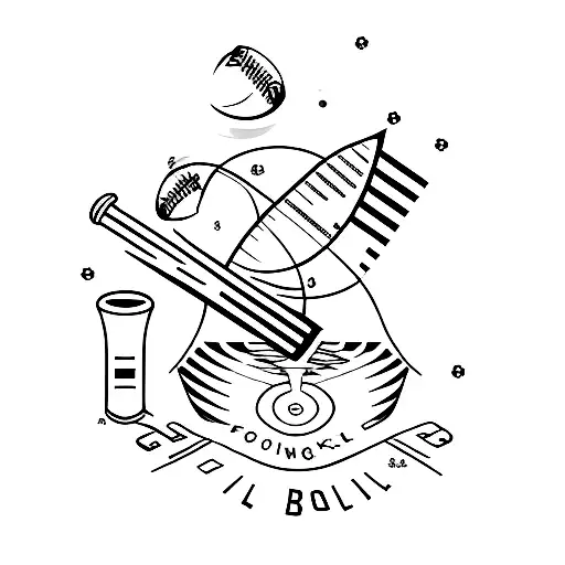 A Minimalist Tattoo Of A Football Field With A Bourbon Bottle As The Goalpost