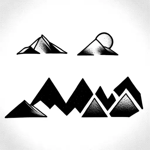 Mountain Scene In Rectangular Shape And Make It Minimalist Design Decision