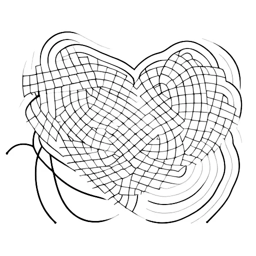 A Heart Rhythm Line Intertwined With The Silhouette Of Mary Poppins And Her Umbrella