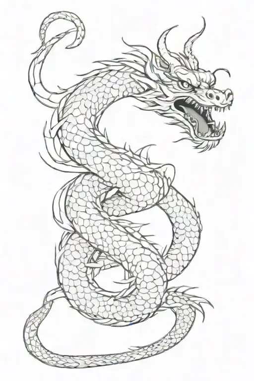 Japan Dragon Wrapped Around The Arm Like A Snake