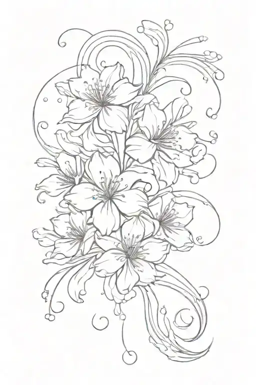 Sakura Petals Falling With Waves Crashing