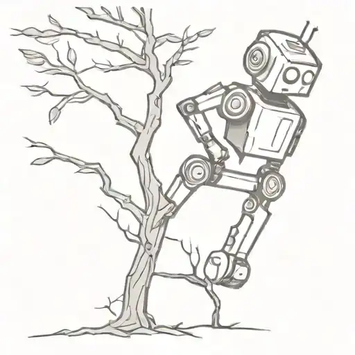 Robot Cutting Down A Tree