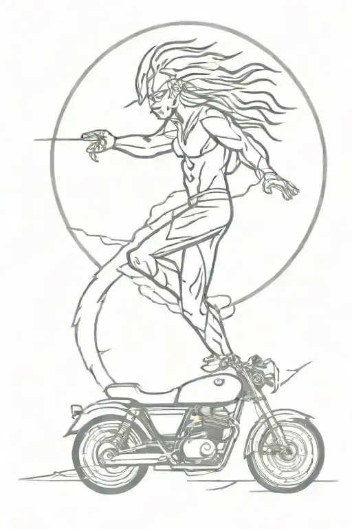 Lightning Moon Motor Bike Near