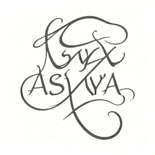 A Simple Yet Elegant Tattoo Of Asya's Name Written In A Flowing Water Font