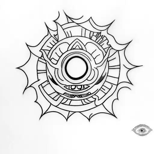 A Minimalist Tattoo Of The Sharingan Eye From Naruto With A Subtle Incorporation Of It Elements