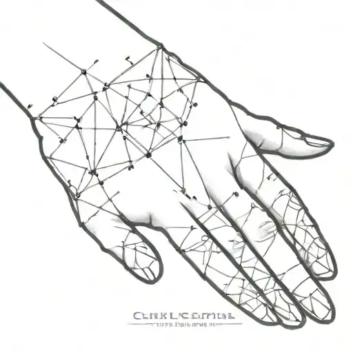 Fine Line Celestal Geometrc Hand