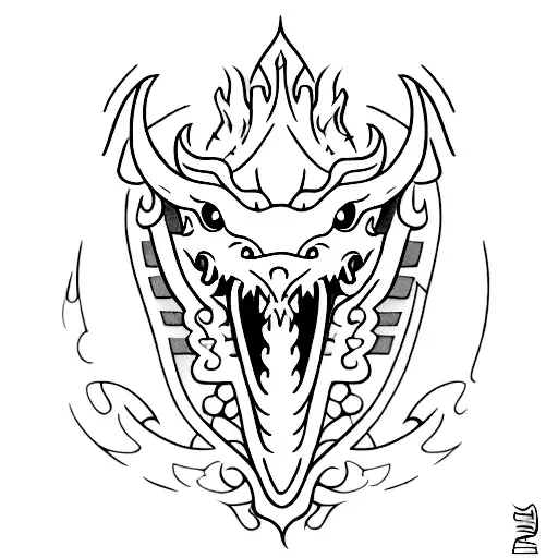 Dragon With Hawaiian Trible