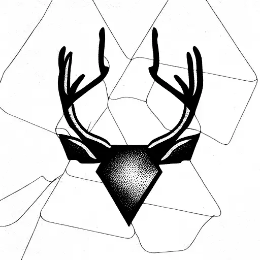 Deer Horns In Triangle With Devil Symbols