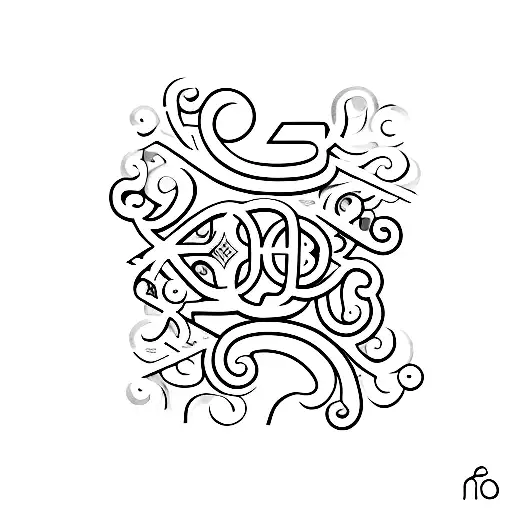 Fine Line Monogram With The Letters S And F