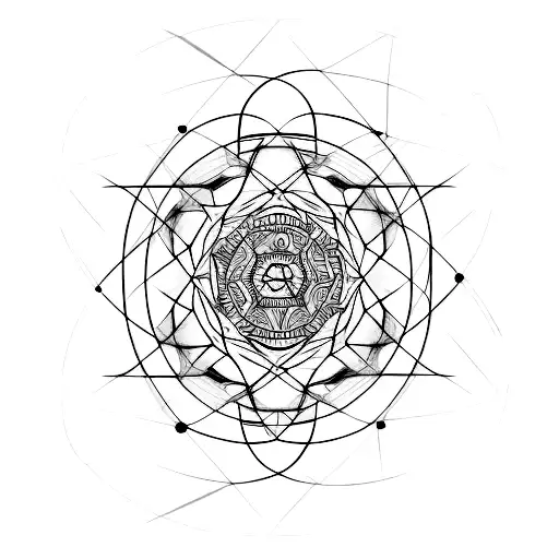 Abstract Geometric Design With A Quote About Achieving Greatness