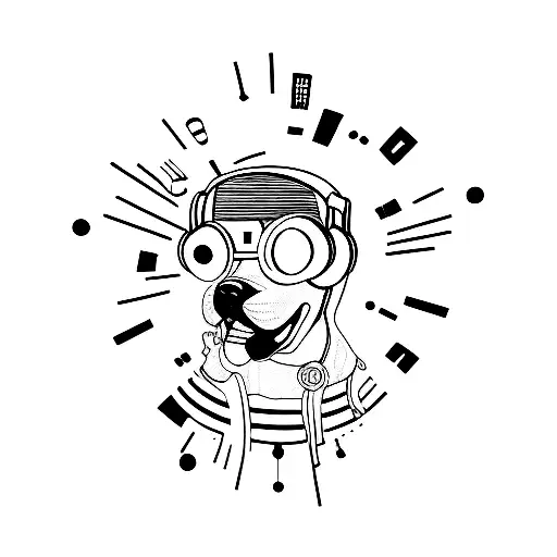 A Dj Wearing A Dog Mask And Surrounded By Electronic Music Equipment